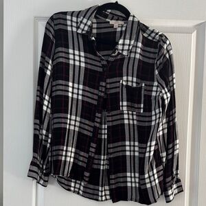 Como Vintage Black and White Plaid Shirt